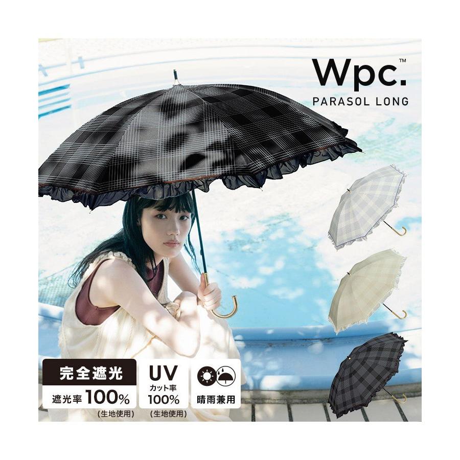 【Wpc．】【Wpc.公式】日傘 遮光オーガンジーフリルチェック 50cm 完全遮光 UVカット100％ 遮熱 晴雨兼用 レディース 長傘｜magaseekp｜16