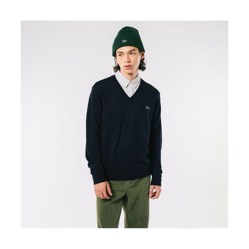 LACOSTE 【ラコステ メンズ】ラコステ ウォッシャブルウールVネック 