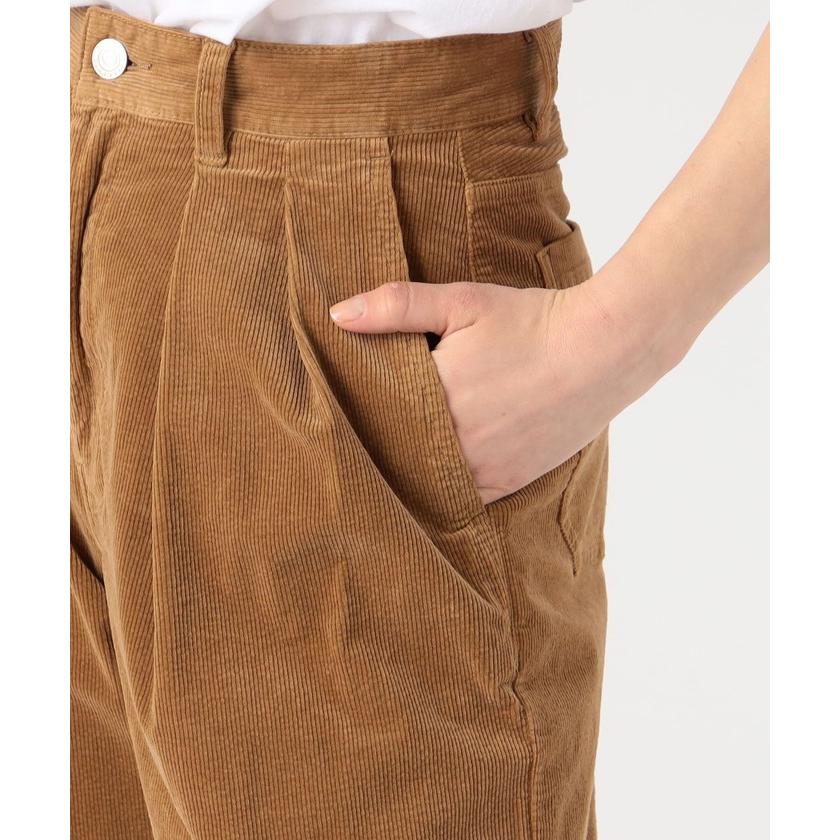 MACPHEE】コットンストレッチコーデュロイ タックワイドパンツ