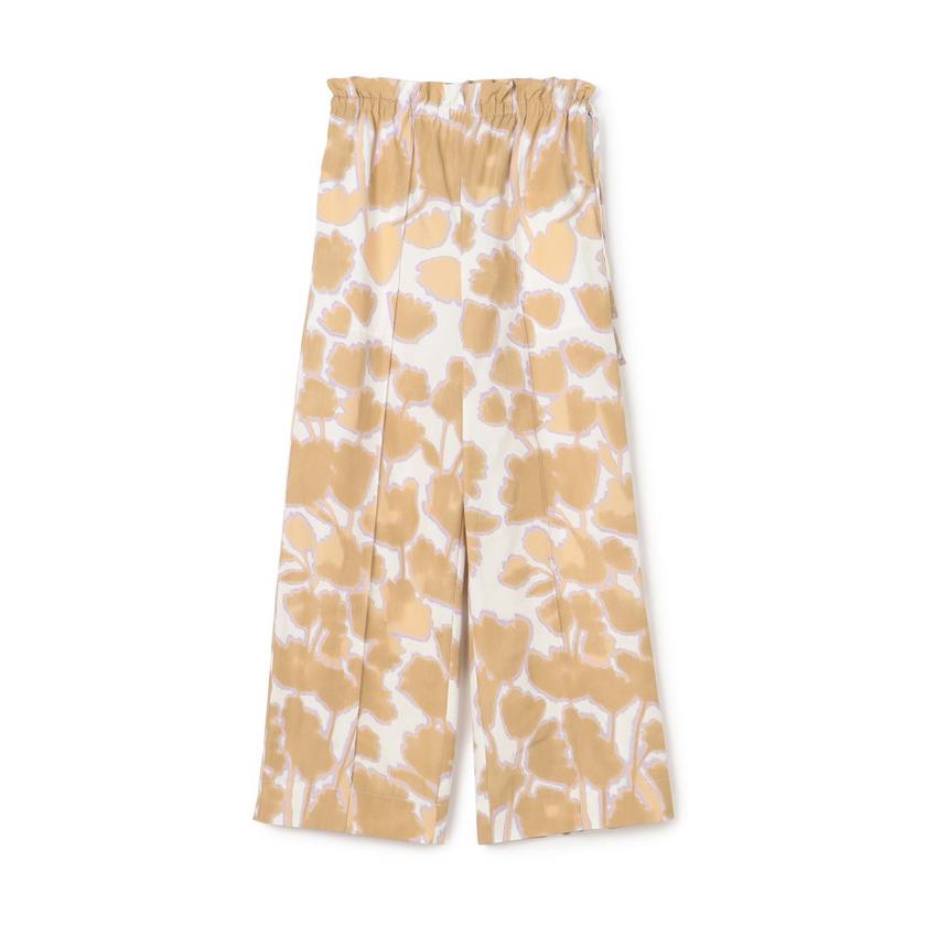 MACPHEE】フラワーシャドープリント イージーストレートパンツ  