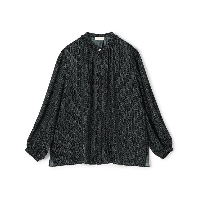 Ballsey】モノグラムプリント フリルネックブラウス : 505452978 
