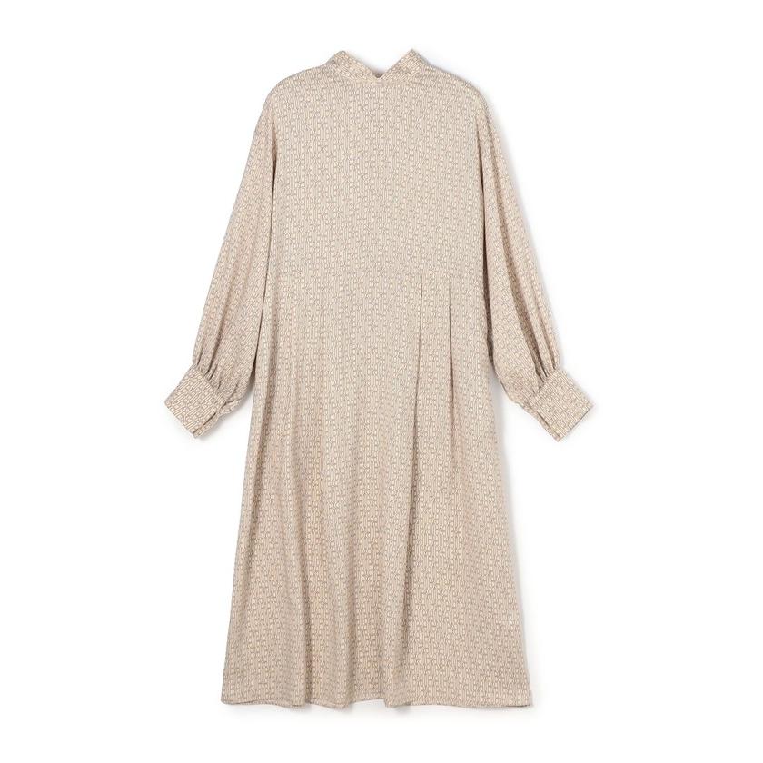 Ballsey】モノグラムプリント フロンタブルボウタイワンピース  