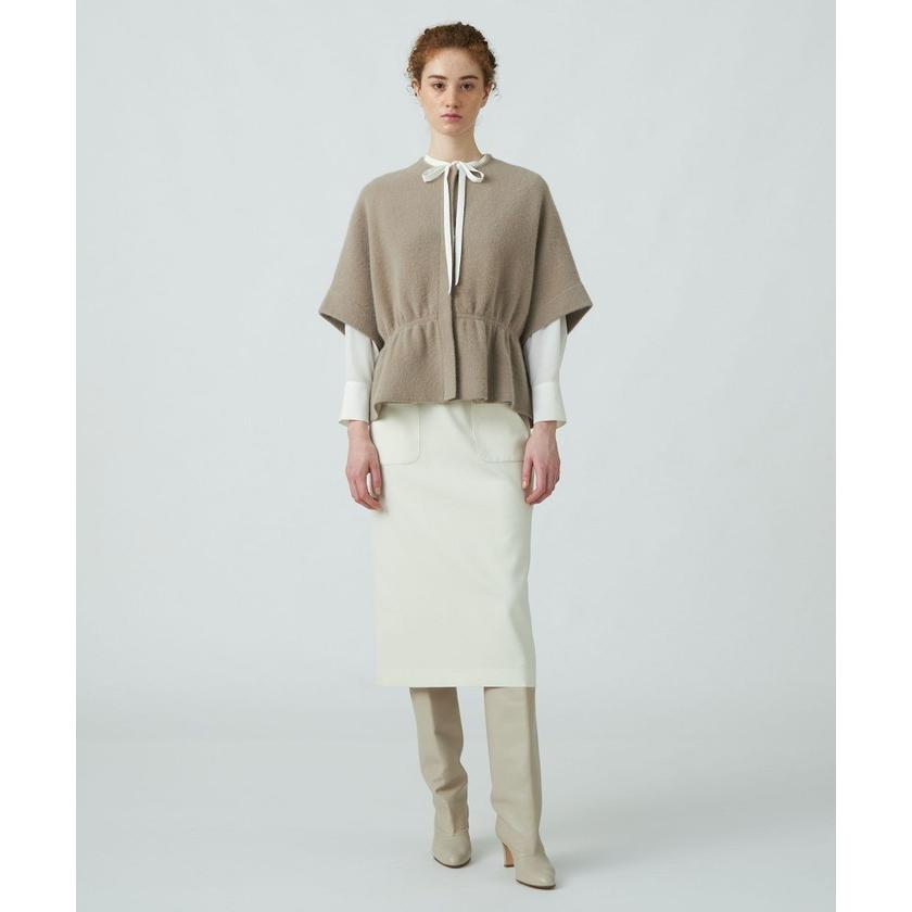 Ballsey】ダブルフェイスフォックス ウエストギャザーカーディガン  