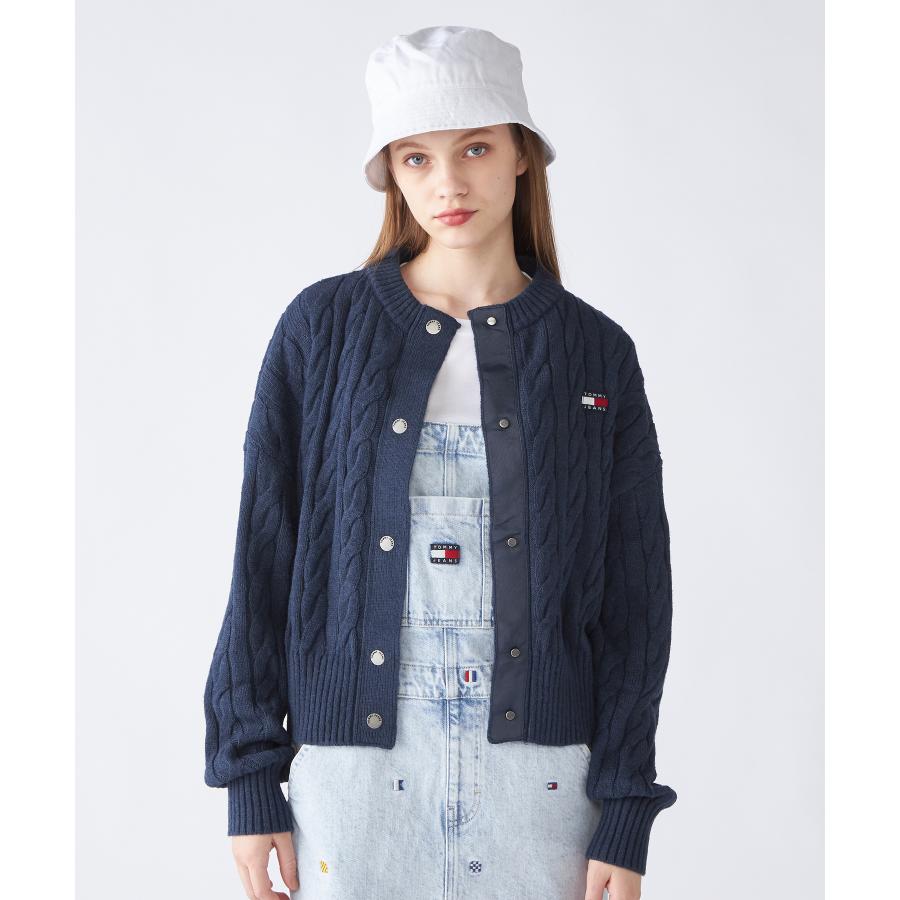 TOMMY JEANS 【トミージーンズ】バッジケーブルカーディガン TOMMY JEANS 【トミージーンズ】バッジケーブルカーディガン