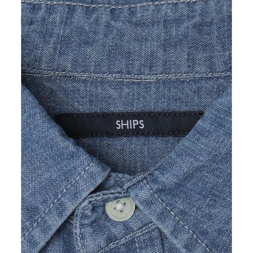 【シップス　メン】*SHIPS: ユーズド加工 8オンス デニム レギュラーカラー シャツ｜magaseekp｜20