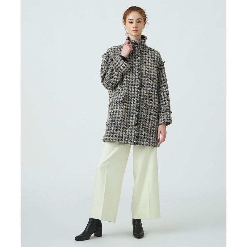 Ballsey 【Ballsey】ミックスハウンドトゥースツイード スタンドカラー 