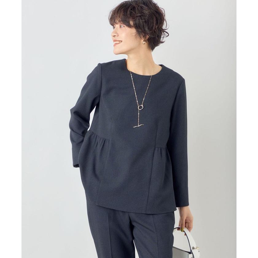 ノーリーズ】《セットアップ対応》ツイル バーズアイペプラムブラウス  