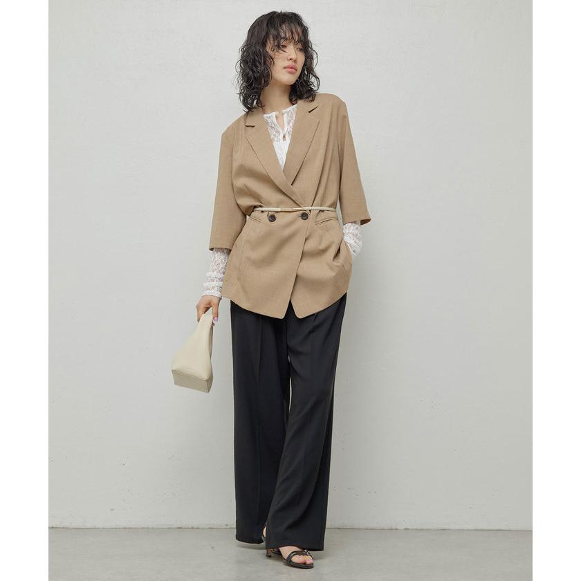 最終価格 新品 ガリャルダガランテ ソフトレースクルーカーデ 黒 La nature linge】ソフトレースクルーカーデ | GALLARDAGALANTE