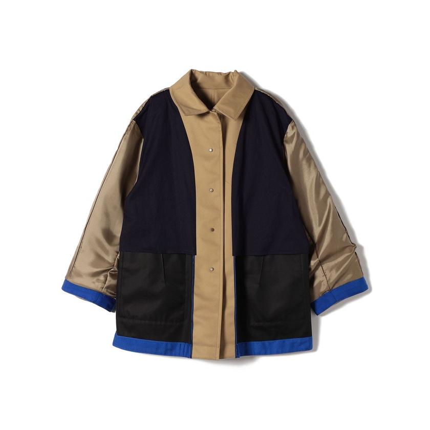 【シップス　ウィメン】Primary Navy Label:〈手洗い可能〉ボンディング ステンカラー コート｜magaseekp｜04