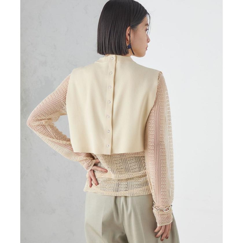 Wai+:＜手洗い可能＞クルーネックベスト　ライトグレー セール】Wai＋:〈手洗い可能〉クルーネック ベスト ◇(505968732