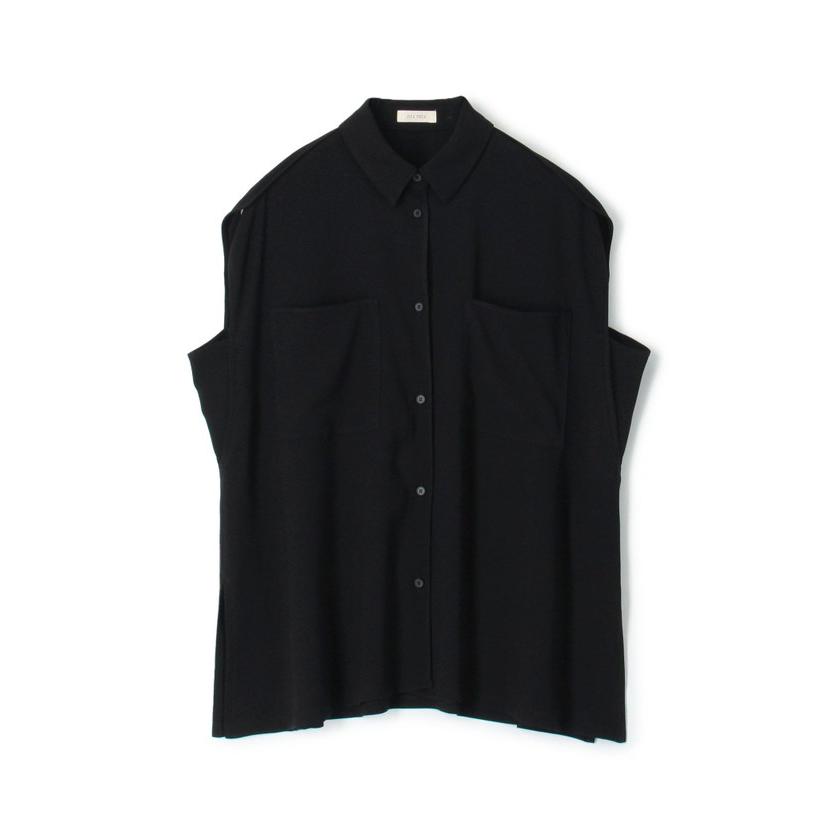 デプレ☆新品今期ジャージーライクジョーゼットブラウス黒DESPRES デプレ☆新品今期ジャージーライクジョーゼットブラウス黒