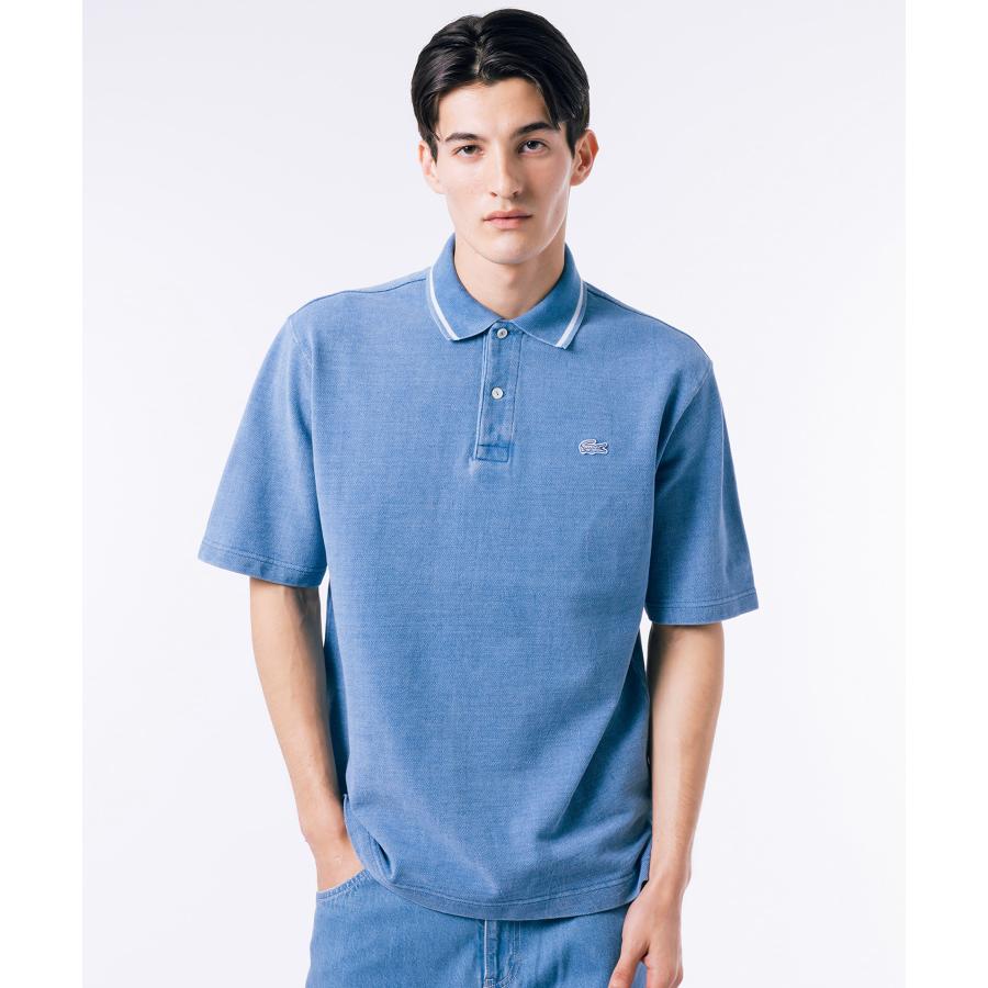 ラコステ（LACOSTE）/配色リブニットインディゴポロシャツ LACOSTE（ラコステ） 【ラコステ メンズ】ラコステ 配色リブニット