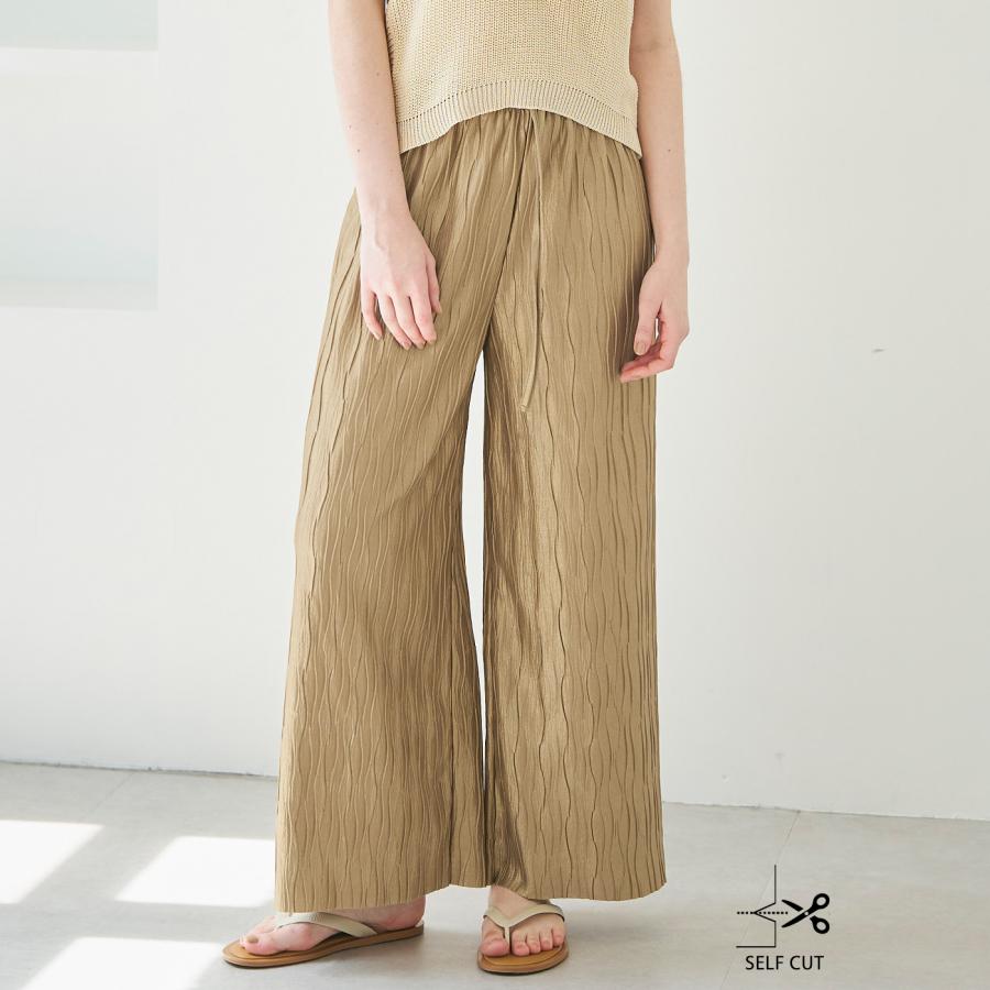 coca（コカ） 【コカ】シャイニーウェーブプリーツパンツ（ラメ加工