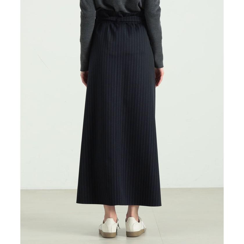 BACCA 【BACCA】ストライプギャバ ラップロングスカート : MAGASEEK