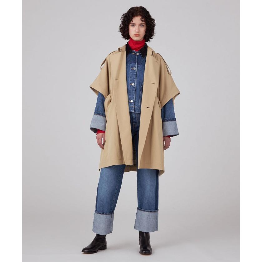 MACPHEE 【MACPHEE】コットンナイロンシャンブレー ケープコート MACPHEE 【MACPHEE】コットンナイロンシャンブレー ケープコート