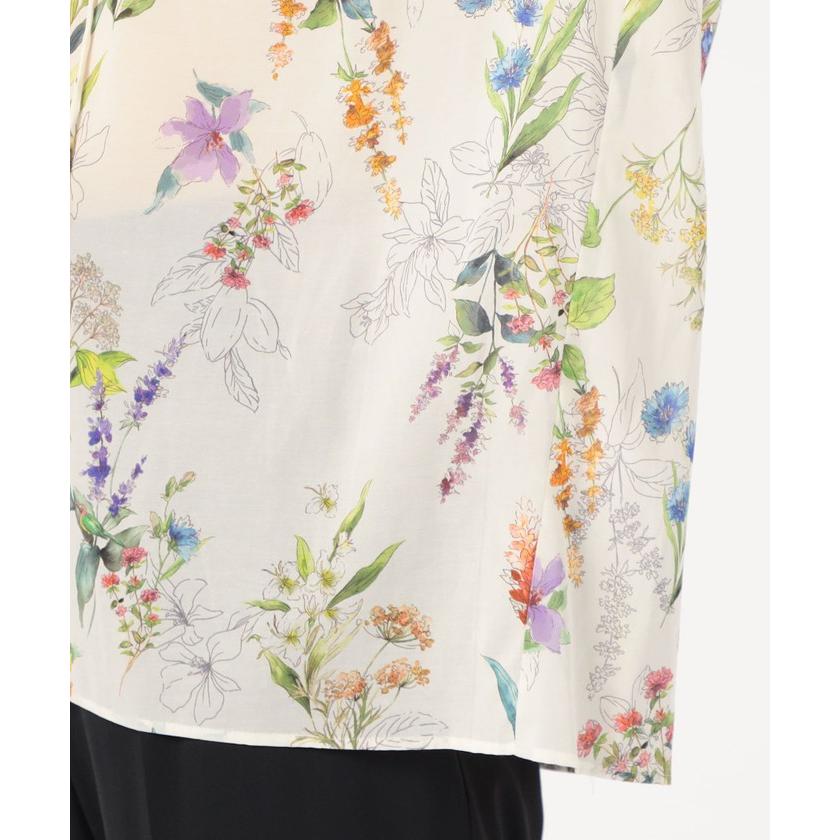 tomorrow land カカオフラワープリント ボウタイブラウス カカオフラワープリント ボウタイブラウス｜トゥモローランド