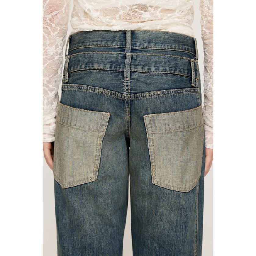 【裾上げ】 SLY DOUBLE BELT WIDE FLARE PT-C SLY DOUBLE BELT WIDE FLARE PT-C BLU -ファッション通販