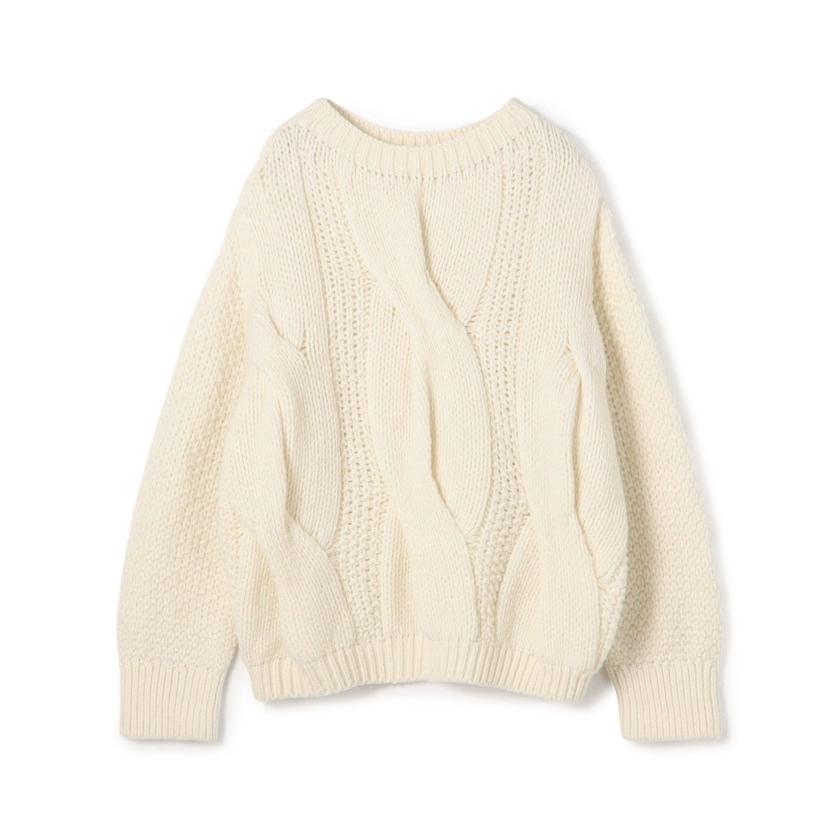 GALERIE VIE 【GALERIE VIE】ビッグケーブル ボートネックプルオーバー 