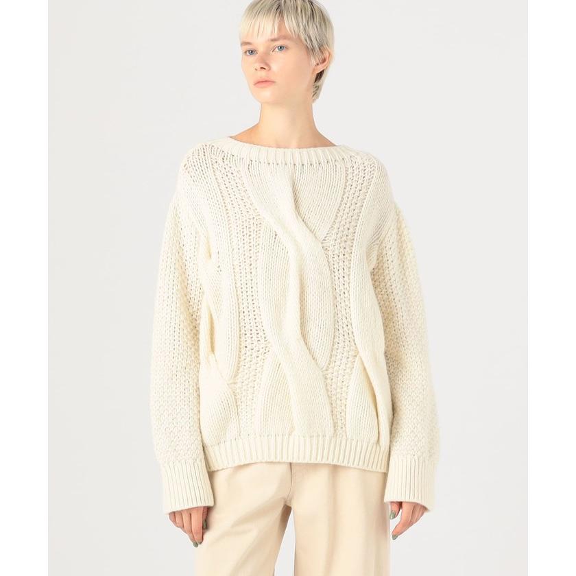 GALERIE VIE 【GALERIE VIE】ビッグケーブル ボートネックプルオーバー 