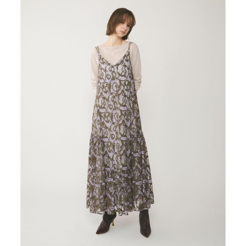 （新品未使用）グレースコンチネンタル　レースキャミロングワンピース　キナリ　38 GRACE CONTINENTAL 【グレースコンチネンタル】レースキャミ