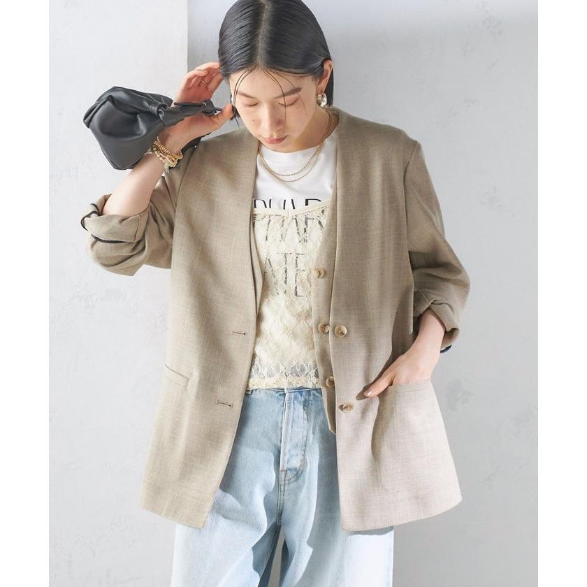 SHIPS 【シップス ウィメン】〈手洗い可能〉Asami 麻調合繊