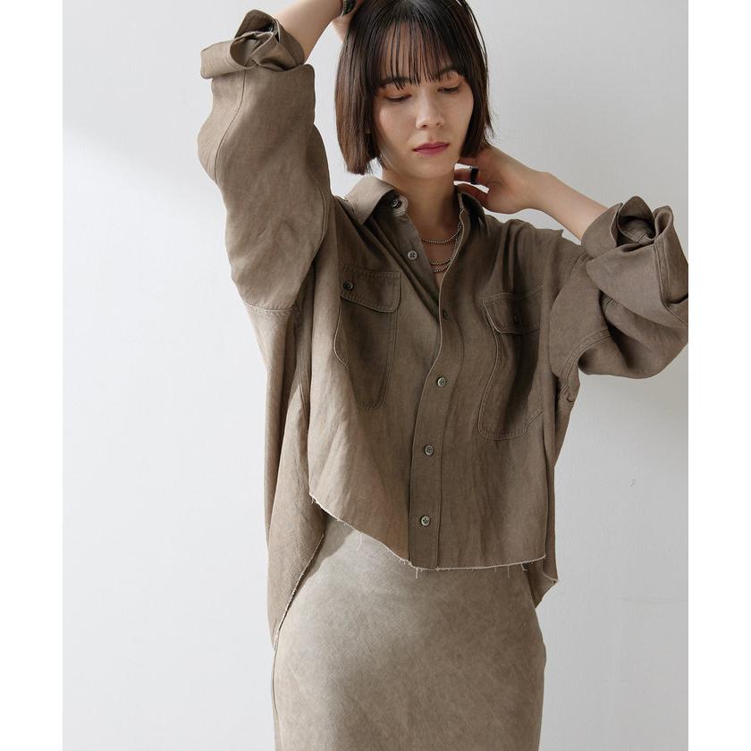 Whim Gazette 【ウィムガゼット】ツイル顔料染めスクエアシャツ