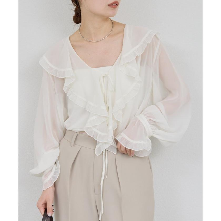 ガリャルダガランテ スタンドフリルブラウス GALLARDAGALANTE 【ガリャルダガランテ】フリルブラウス