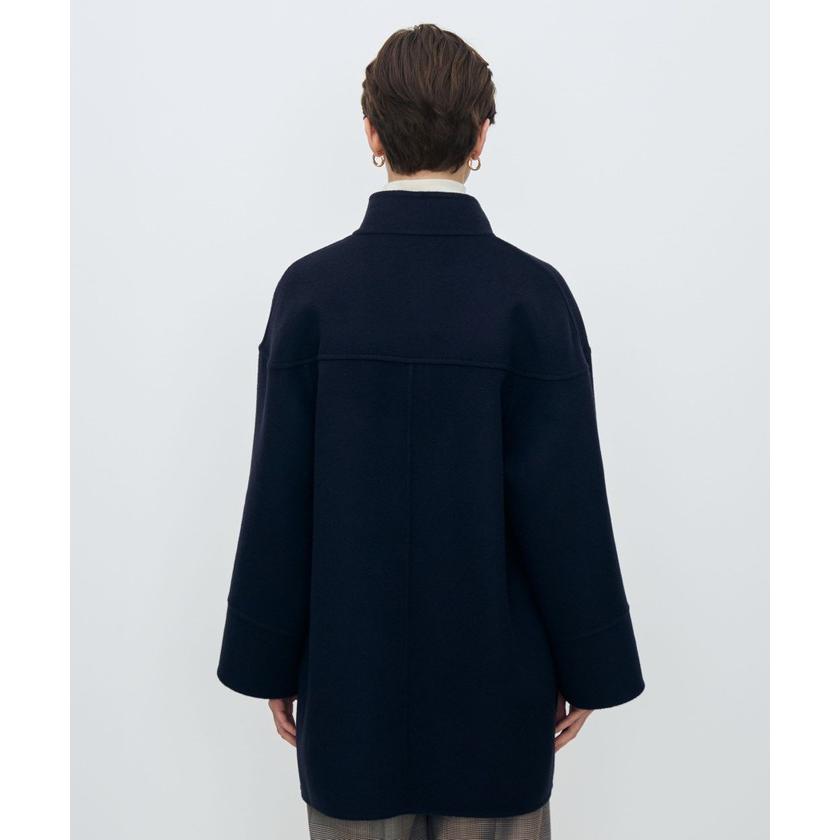 【美品】TOMORROWLAND collectionダブルフェイスコート 紺 スーパーダブルフェイス スタンドカラーコート（その他アウター