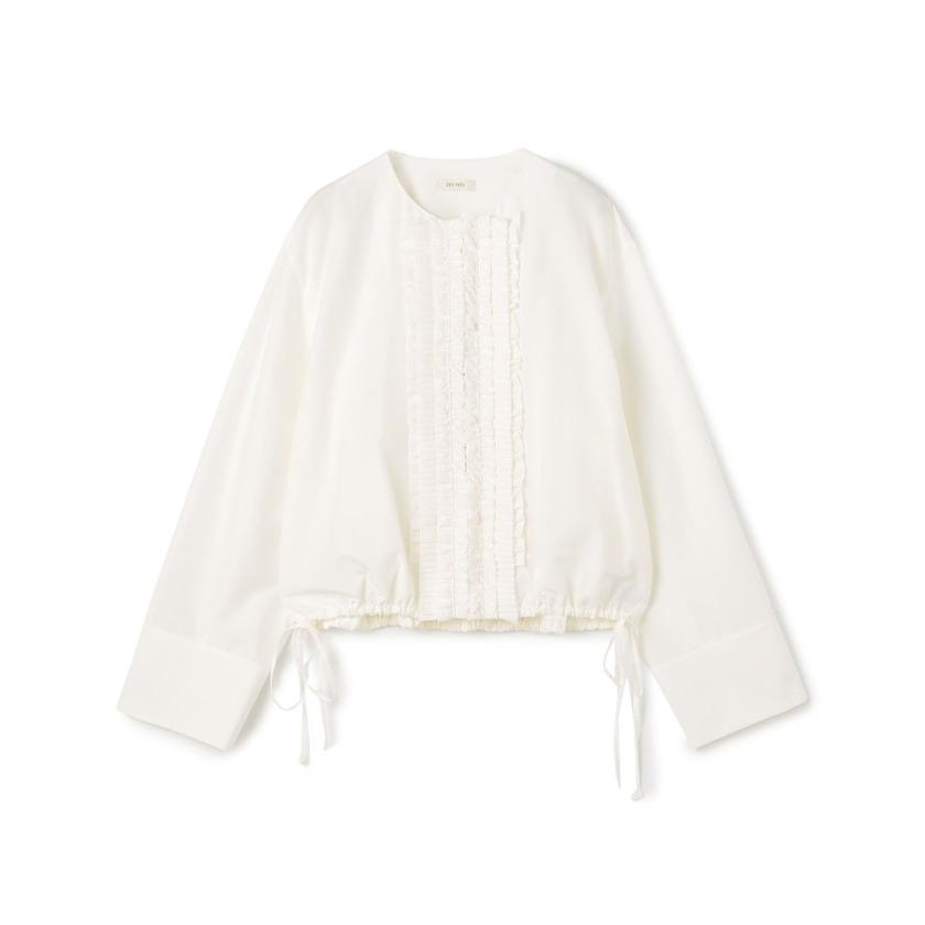 DES PRES（デプレ） 【DES PRES】コットンシルクポプリン フリル