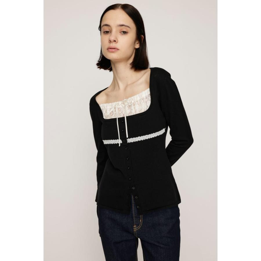 SLY（スライ） 【スライ】LACE DOCKING KNIT トップス : MAGASEEK