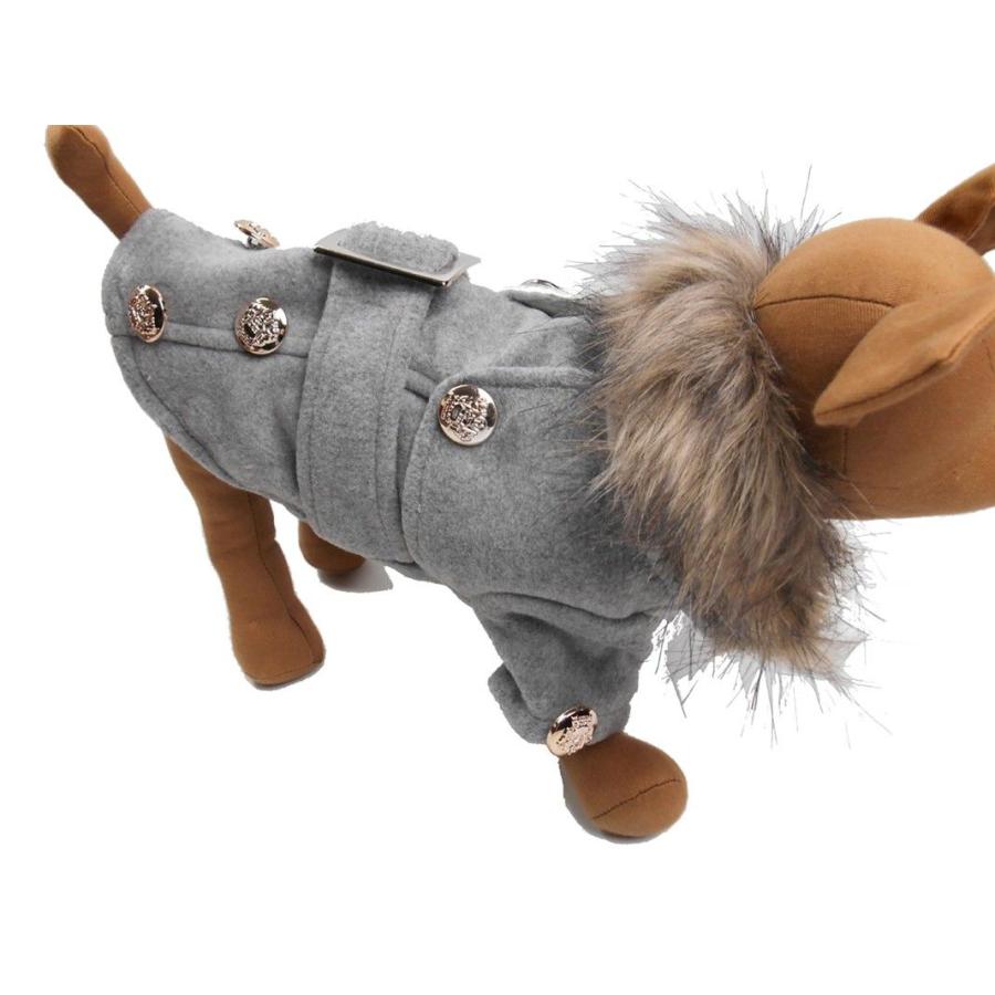 ペット用品 犬 新作犬服 秋冬 毛皮襟付きダッフルコート グレイ 犬の服 サイズ ｌ Www Mantraman Com Mx