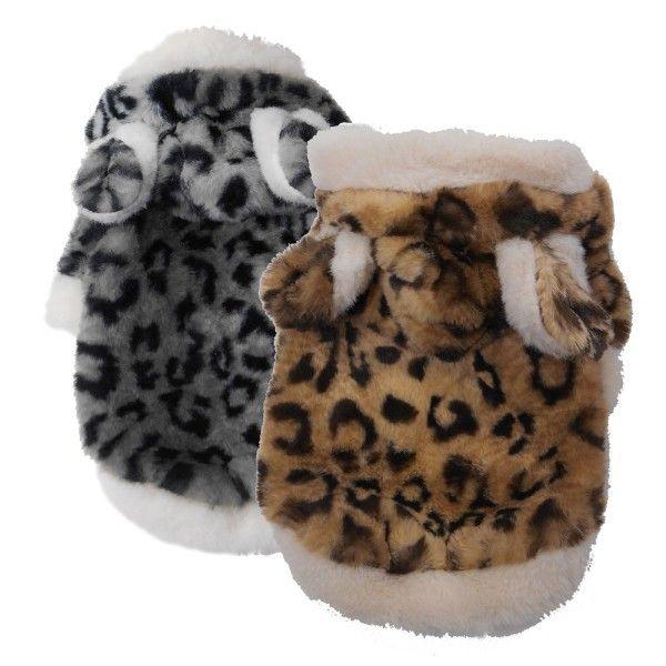 ペット用品 犬 新作犬服 ドッグウェア もこもこ着ぐるみファーヒョウ柄