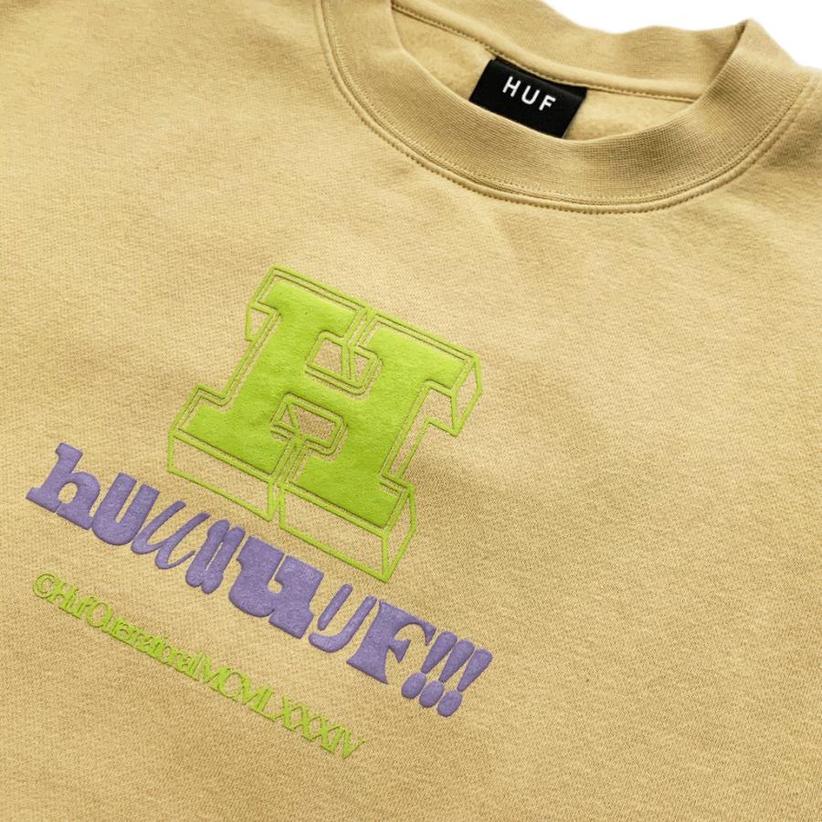 ハフ トレーナー HUF HUUUF CREWNECK [OATMEAL]｜magic-apple｜02