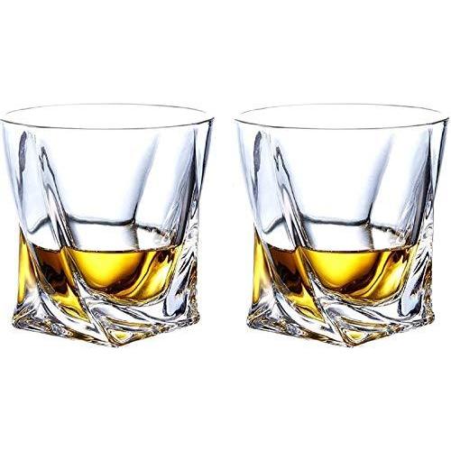 ヨーロピアン ツイスト ロックグラス 創造的 お洒落な ウィスキーグラス 晩酌 ウイスキー 焼酎 に 2個