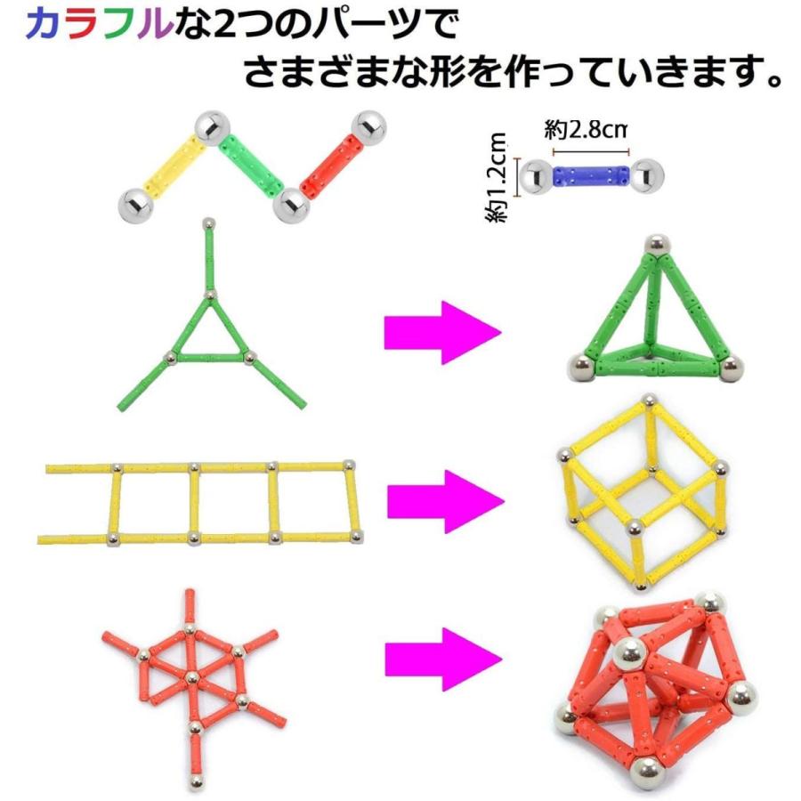マグナスティックス 算数 や 図形 脳 がグングン 育つ ３d マグネット パズル 228ピース 自由研究 Suspiroparavictoria Cl