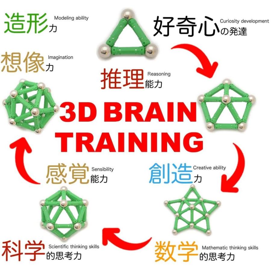 マグナスティックス 算数 や 図形 脳 がグングン 育つ ３d マグネット パズル 228ピース 自由研究 Suspiroparavictoria Cl