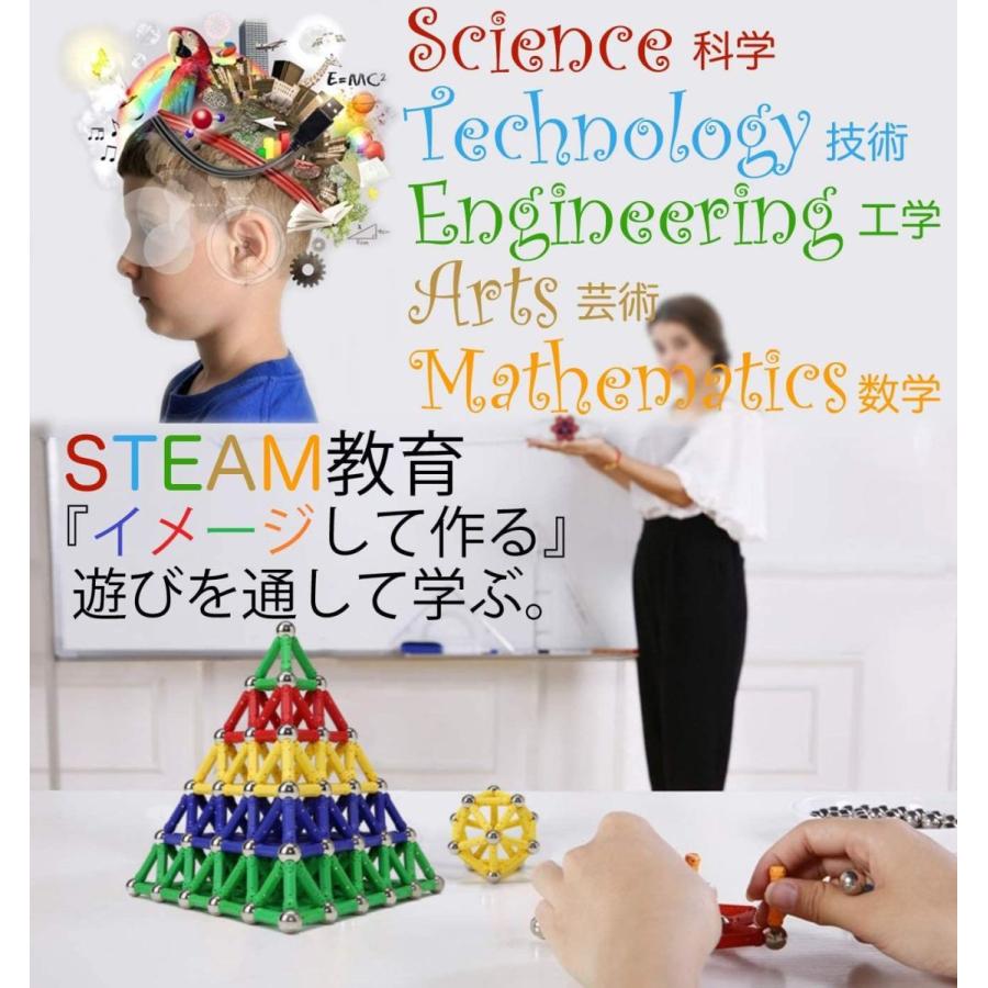 マグナスティックス 算数 や 図形 脳 がグングン 育つ ３d マグネット パズル 228ピース 自由研究 Suspiroparavictoria Cl