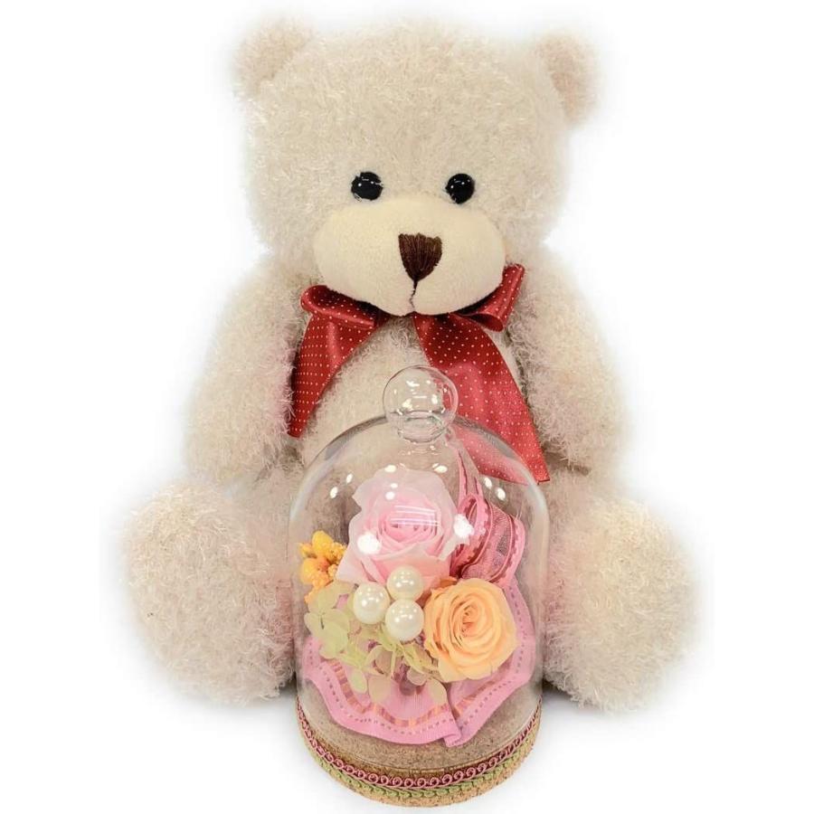 全国宅配無料 Nichiflro ニチフロ プリザーブドフラワー 日本製 花とクマさん 誕生日 母の日 敬老の日 贈り物 プレゼント 可愛い ガラスドーム 全日本送料無料 Turningheadskennel Com