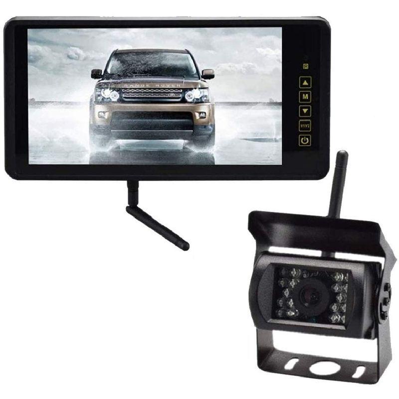Jx Shoppu ワイヤレス 9インチ Led液晶モニター 18led バックカメラ セット ルームミラー 防水 防塵 12v 24v