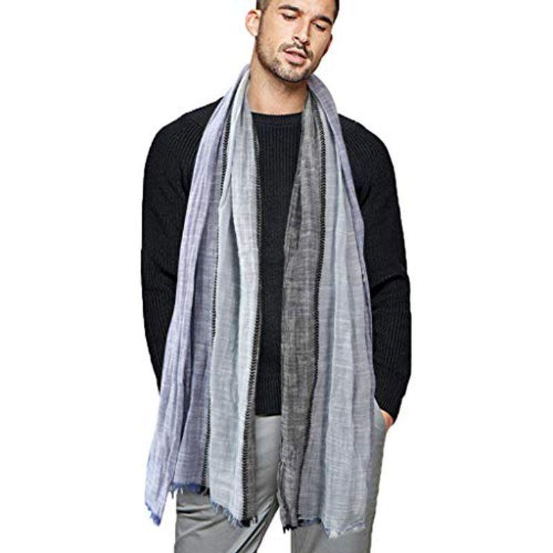 ストール メンズ マフラー 秋冬 スカーフ 薄手 大判 ガーゼ 春夏 おしゃれ 58 Off 男性用 コットンストール 3色ステッチ柄