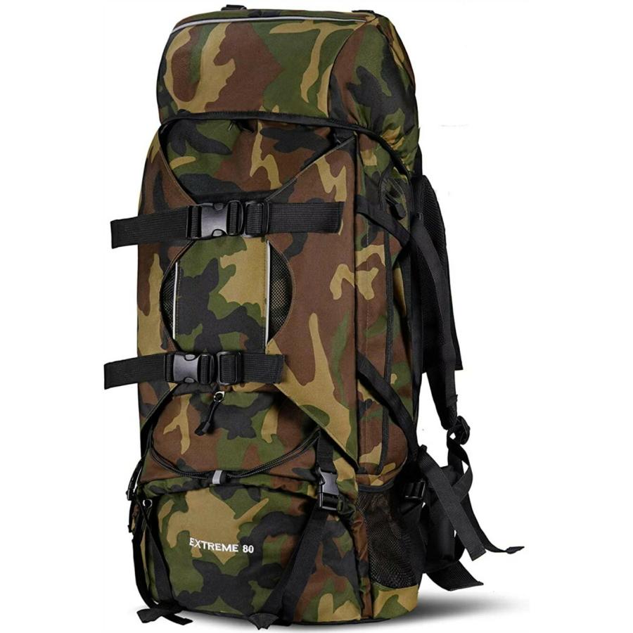 無料ラッピング 選べる5colors バックパック 登山リュック 80L 登山 旅行 リュックサック 防水 軽量 山登り リュック ザック キャンプ 多機能 アウトドア 防災バの画像
