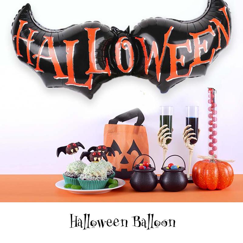 ぺたんこ配送 バルーン 風船 大きい ハロウィン コウモリ 【BIGBAT】 飾りつけ フィルムバルーン ハロウィンパーティ アルミバルーン ガーランド 文字 英字 黒 |  | 01
