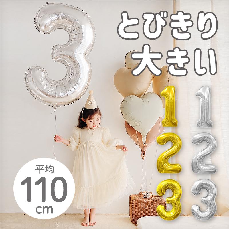 在庫処分SALE価格 とても大きい 約110cm 2カラー 数字 バルーン 風船 ナンバーバルーン 40インチ 誕生日 バースデー 周年 | 