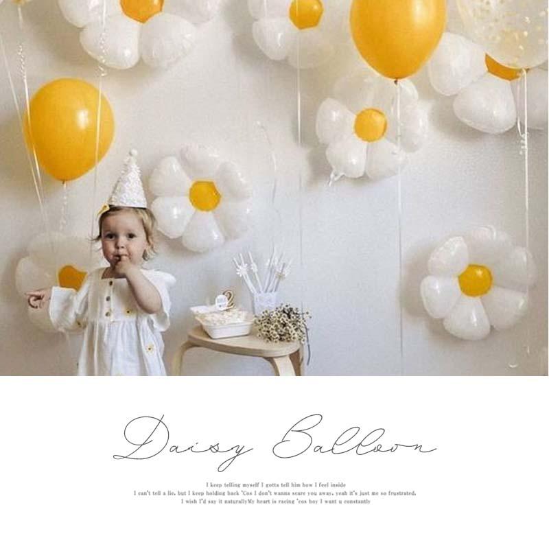 風船 バルーン 飾り デイジー フラワー お花 ニコちゃんマーク 【デイジー小】 40cm パーティー フィルムバルーン ホイルバルーン 飾りつけ バースデー |  | 01