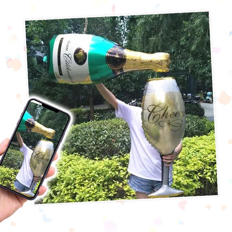 ぺたんこ配送 ヘリウム対応 お酒 バルーン 風船 大きい【シャンパーニュ】 バルーン ハーフバースデー 飾りつけ フィルムバルーン |  | 01