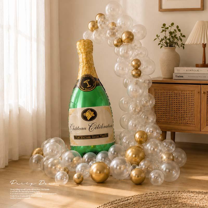 ぺたんこ配送 ヘリウム対応 お酒 バルーン 風船 大きい【シャンパーニュ】 バルーン ハーフバースデー 飾りつけ フィルムバルーン |  | 04