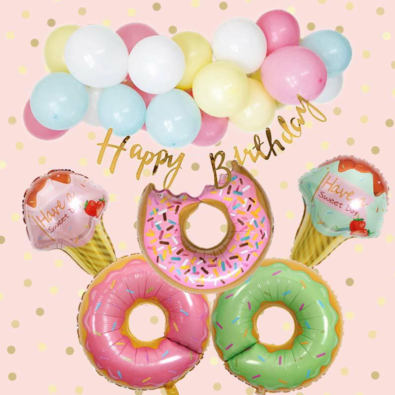 飾り付け バルーン 誕生日 ドーナツ 風船 女の子 バースデー パーティー 飾り 飾り付け 選べるスイーツパラダイスデコレ | マジックスクウェア | 01