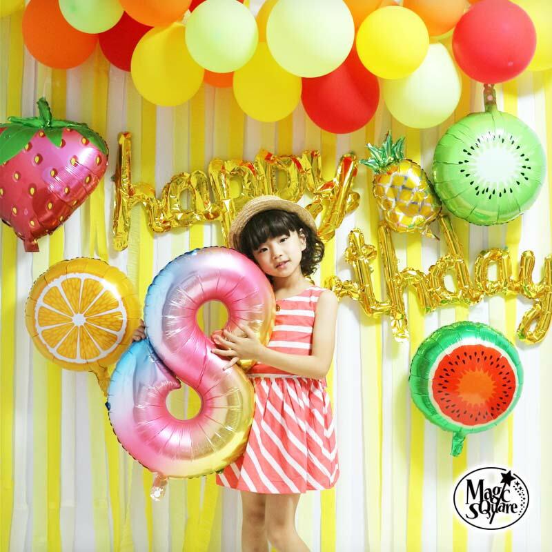 送料無料 飾りつけ セット 誕生日 バースデー ハーフバースデー 【フルーツパーラーデコレ】 海外風 バルーン 風船 おしゃれ かわいい 女の子 男の子 1歳 2歳 | 