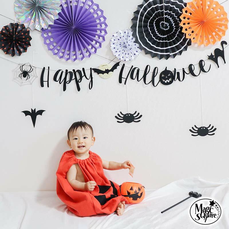 ペーパーファン & ハロウィンガーランドG  ウォールステッカー ハロウィン 飾りつけ | 