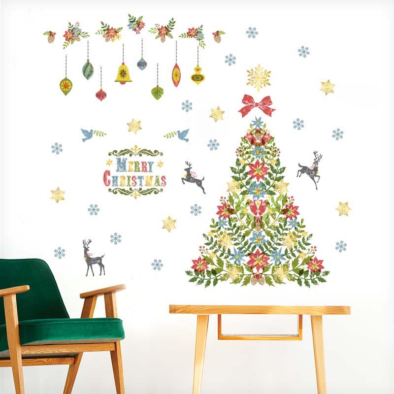 ウォールステッカー クリスマス 飾り トゥインクルツリー 箔押し加工 Mws0122 ウォールステッカーのスクウェア 通販 Yahoo ショッピング